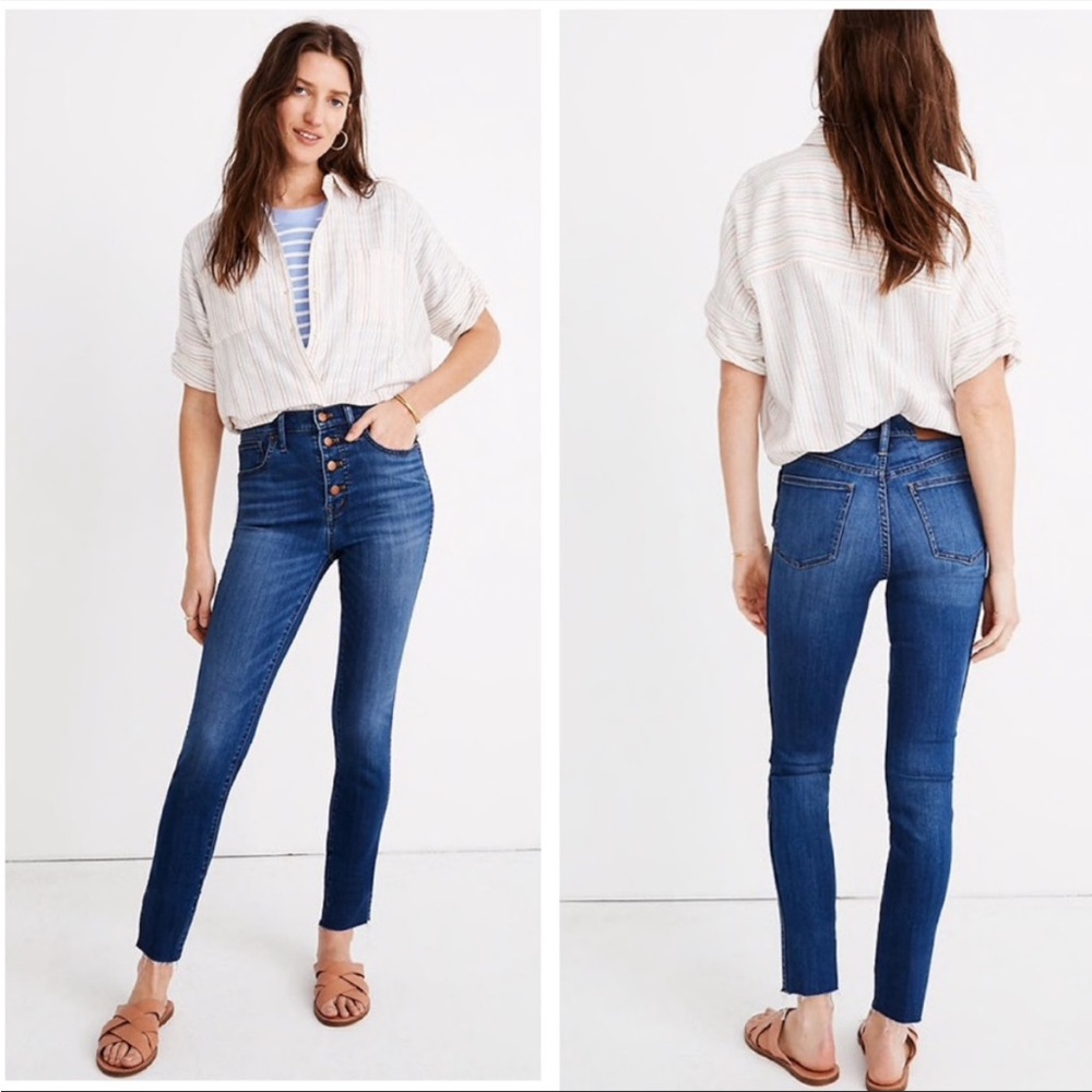 Madewell 10” high rise skinny tencel button fly jeans